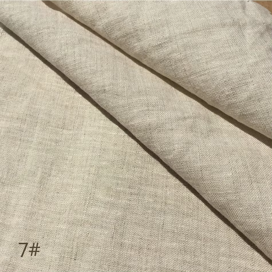 Couverture de Table Ronde en Lin Pur 100%, Nappe en Tissu Naturel, Solide, pour Cuisine, Salle à Man