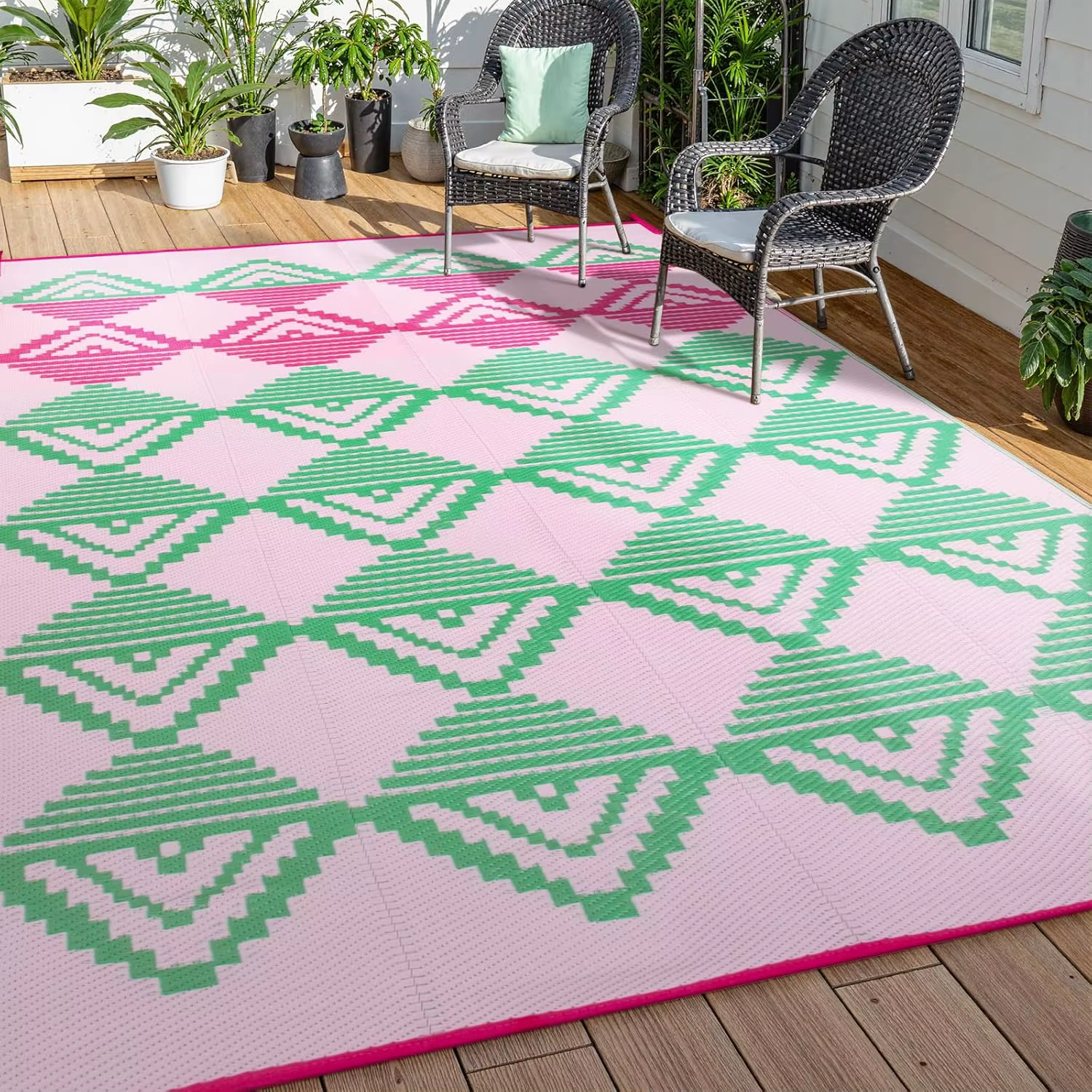 Tapis d'extérieur pliable VIKAMA pour camping-car, lavable en machine, tapis de pique-nique pour cam