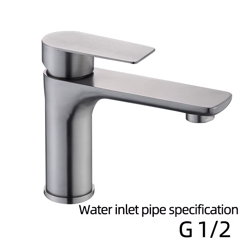 Baokemo Robinet mitigeur chaud-froid pour lavabo de salle de bain, montage sur pont en acier inoxyda
