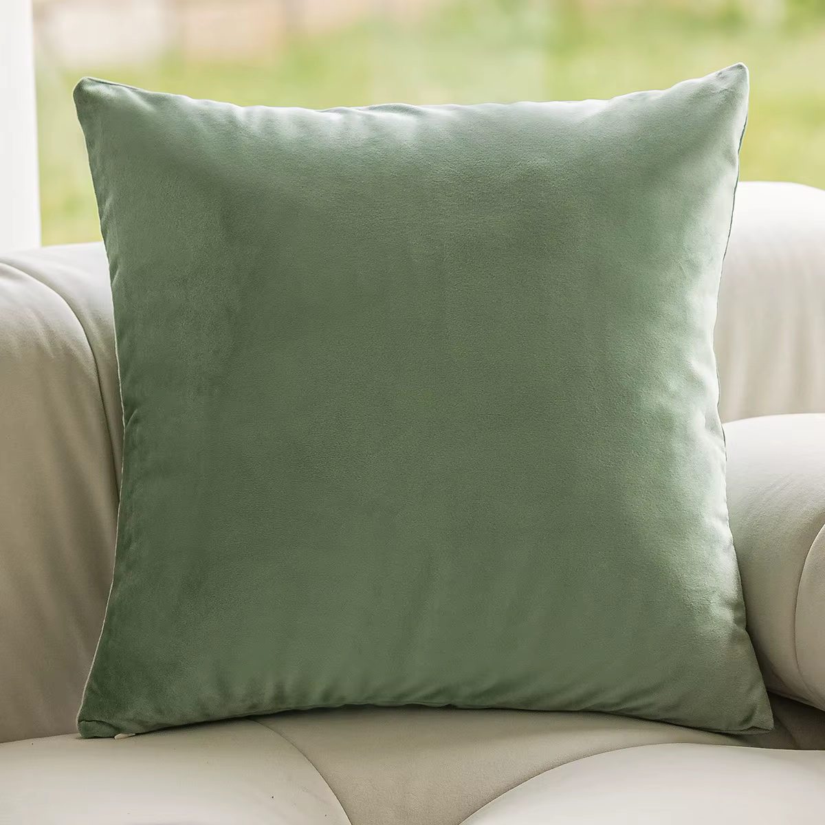 Housses d'oreiller en Chenille douce vert sauge 45x45cm, décor de ferme Boho pour canapé, chambre à 