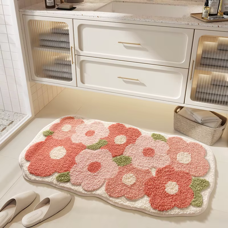 VIKAMA Tapis de sol pour salle de bain – Tapis très absorbant et antidérapant – Tapis d'entrée de la
