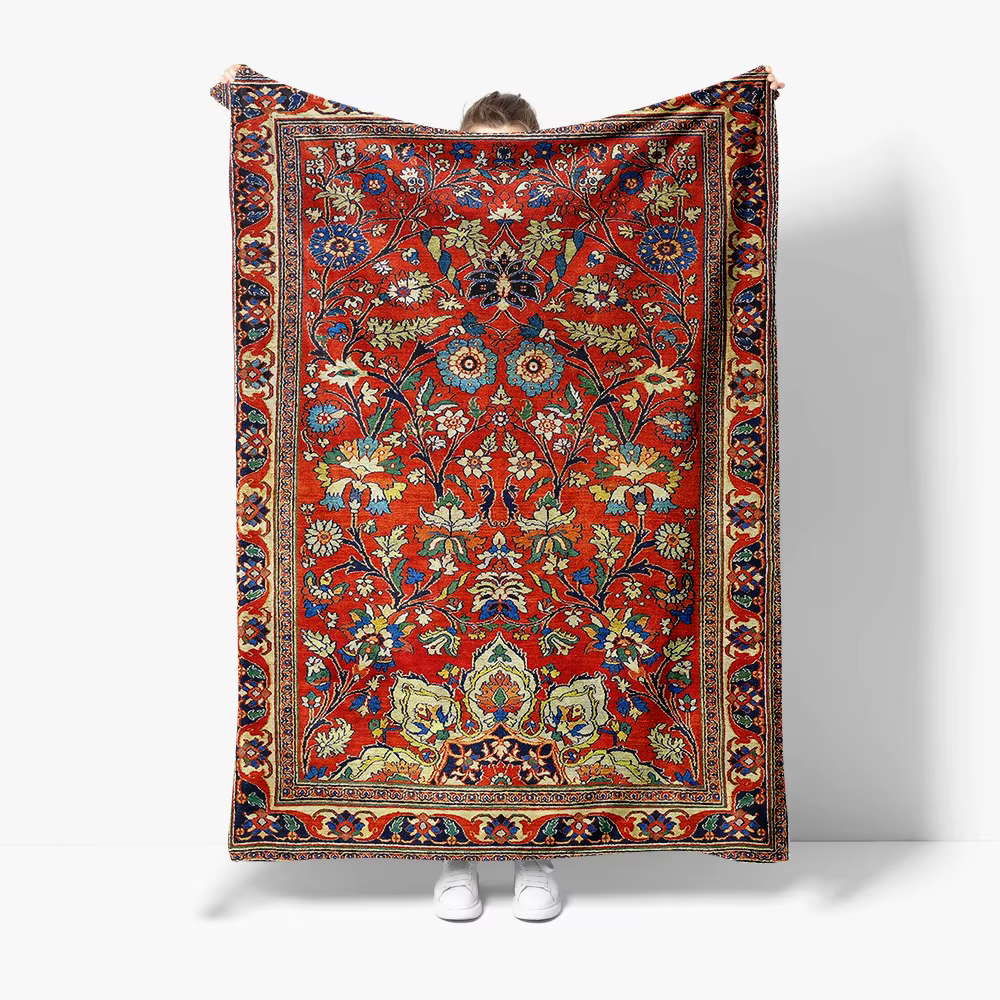 Couverture en laine brodée de fleurs rouges, tapis Kilim Afghan, housse de coussin décorative pour l