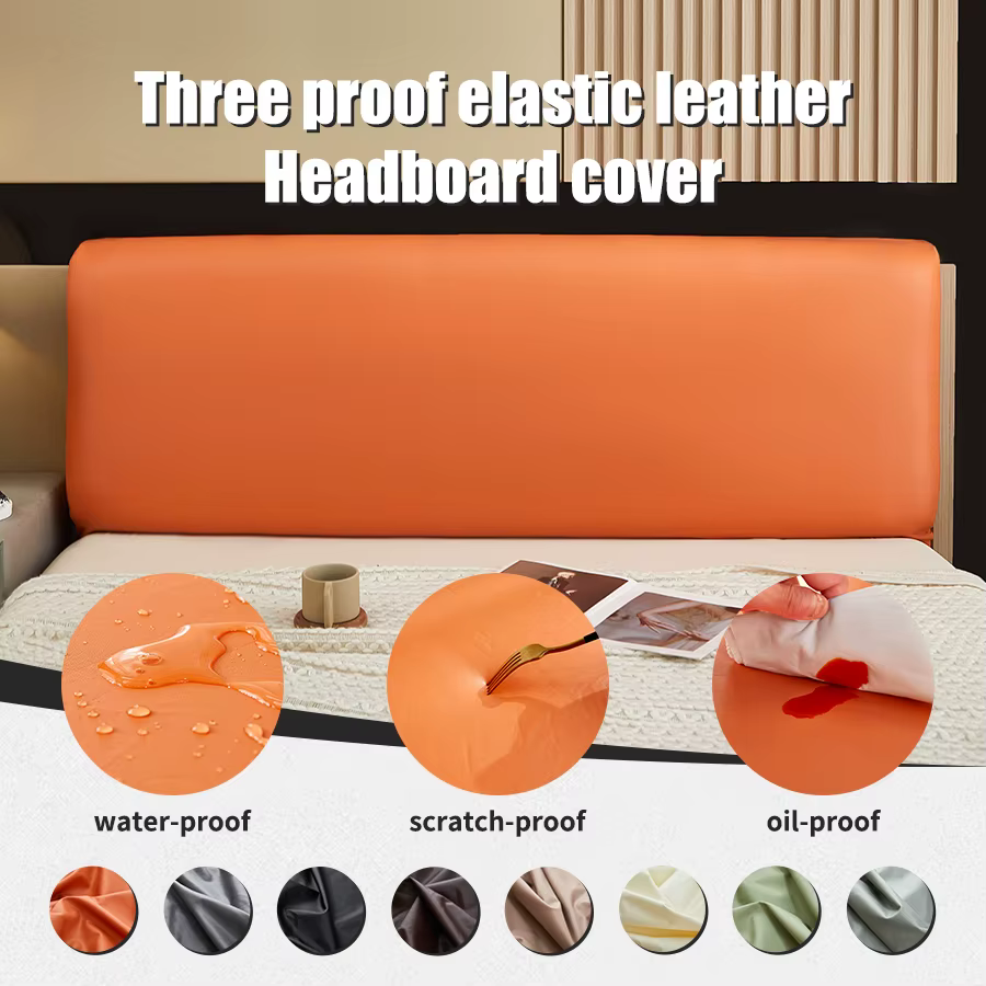 Housse de tête de lit en cuir, Triple Protection pour tête de lit, imperméable, résistante aux rayur