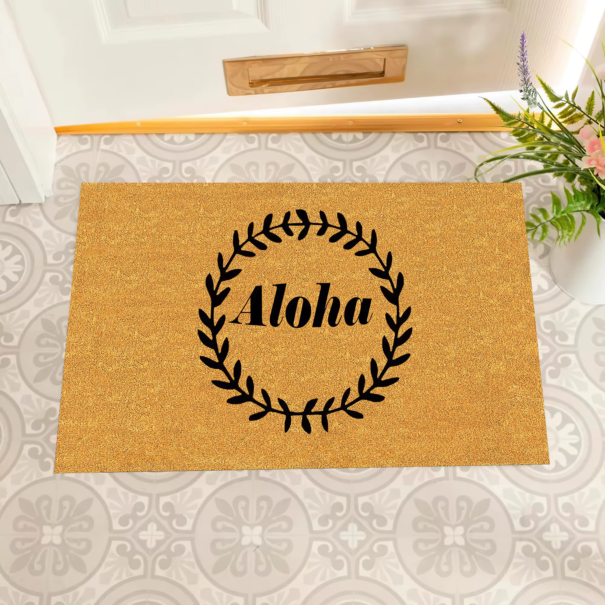 Aloha paillasson antidérapant support en caoutchouc entrée extérieure tapis de sol tapis décoratifs 