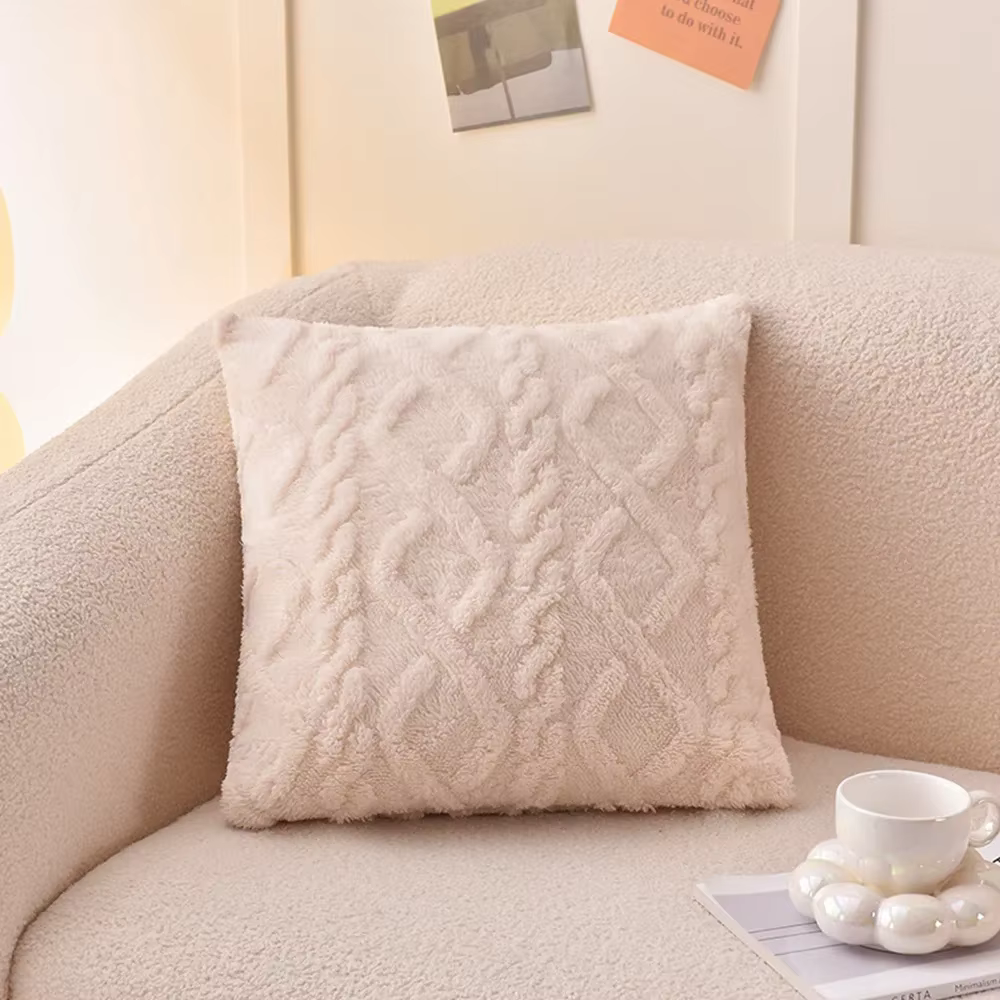 Housse De Coussin en peluche, pour canapé, salon, Grométrique, 45x45, oreillers décoratifs, décorati