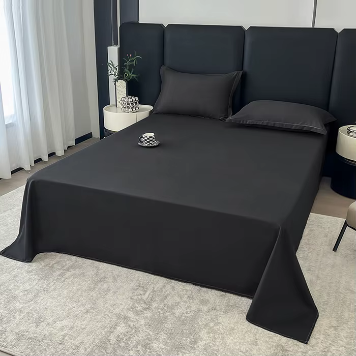 Drap de lit en coton égyptien doux, Textile de maison de luxe 400TC, draps plats 100% coton, linge d
