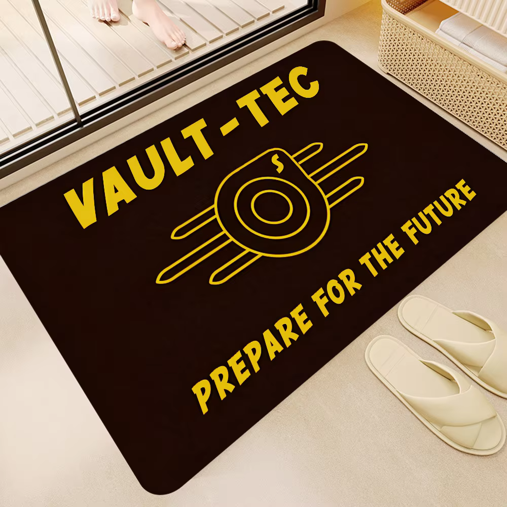 Tapis de porte d'entrée avec Logo Games V-Vault T-Tec, lavable et antidérapant, pour salon, canapé, 
