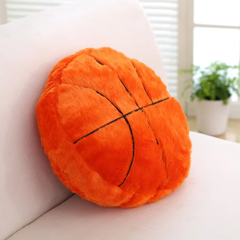 Oreiller en peluche sur le thème du sport, Design de Football, basket-ball, coussin en tissu doux, S