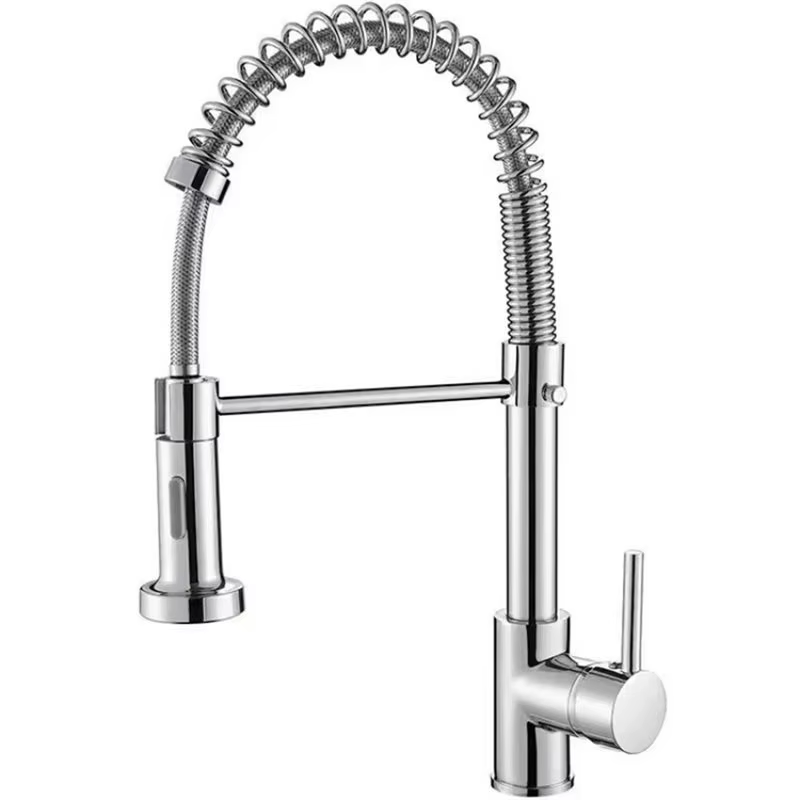 Robinet de cuisine BSEVB avec douchette extractible, monocommande, monotrou, pour RV, ferme, bar, év