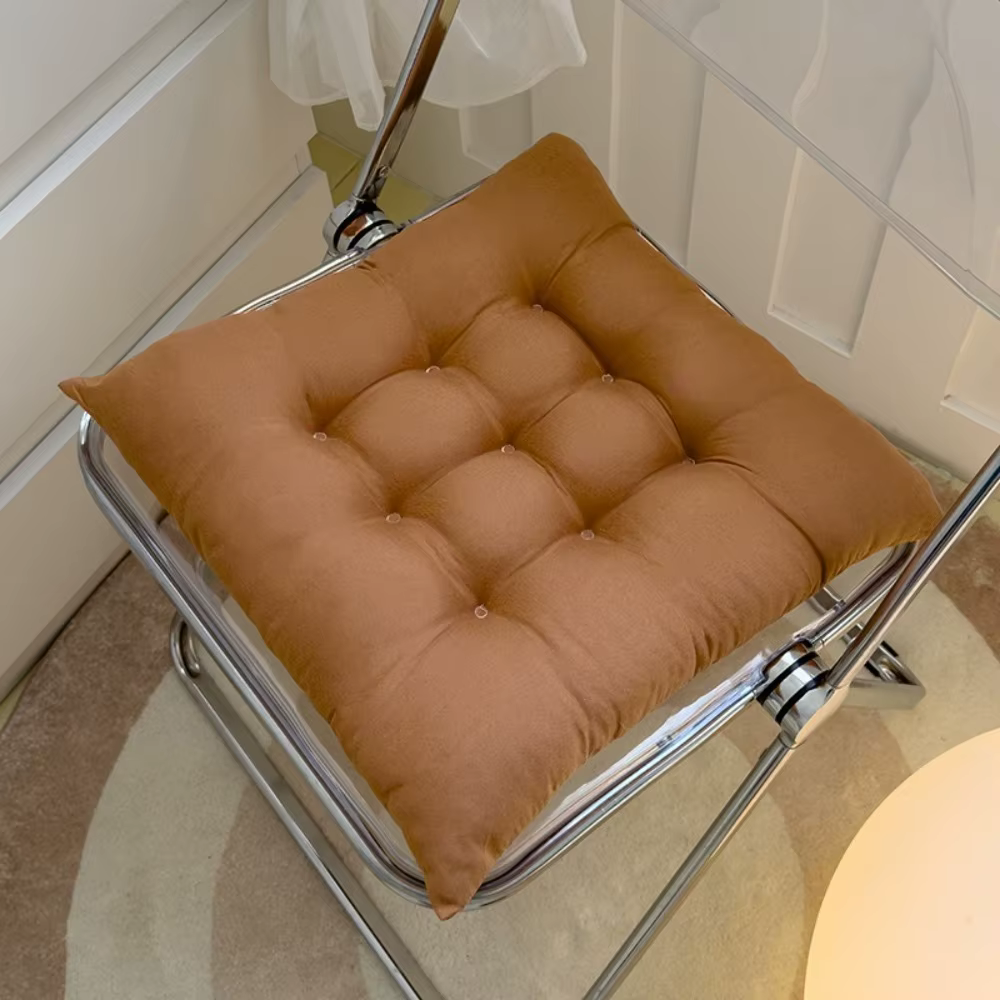 Coussin de chaise de salle à manger épais antidérapant, rond, pour sieste, hiver