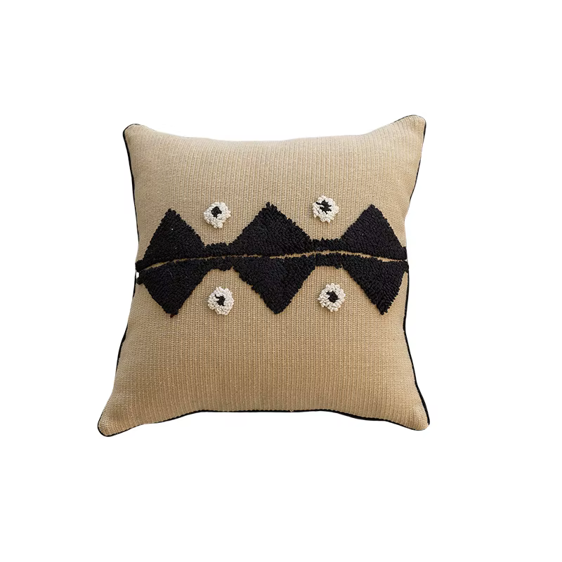 Housse de coussin capitonnée géométrique 3D, taie d'oreiller carrée en Poly coton, 45x45cm, avec ser