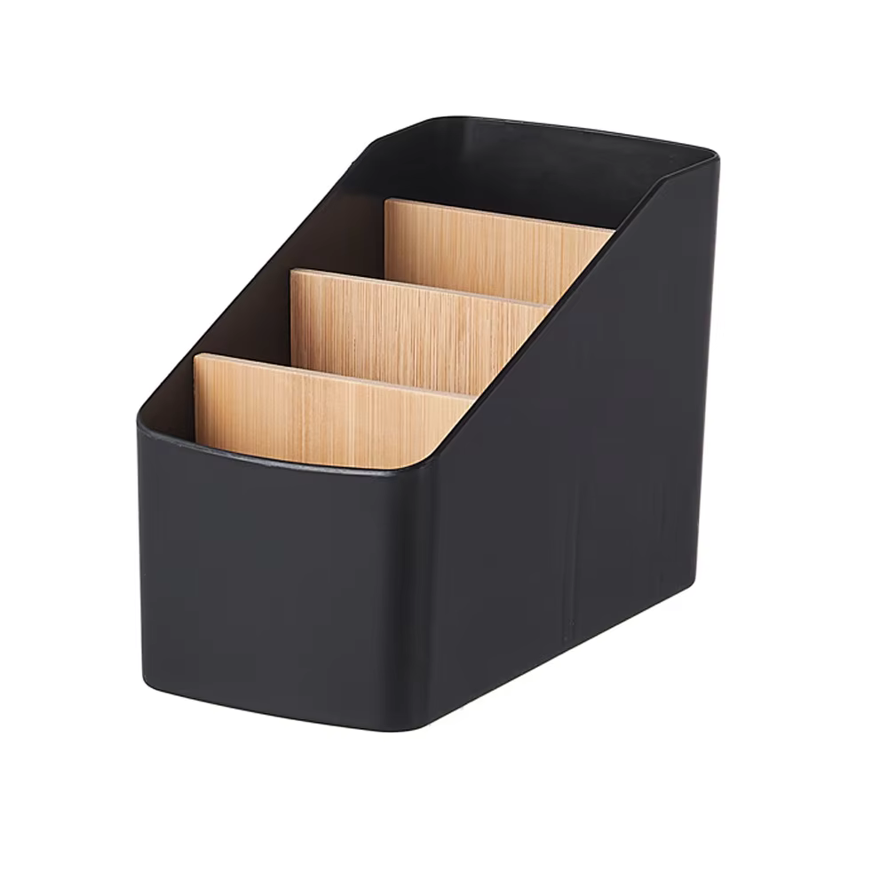 Boîte de rangement de bureau polyvalente, support de télécommande TV, boîte de rangement en bois pou