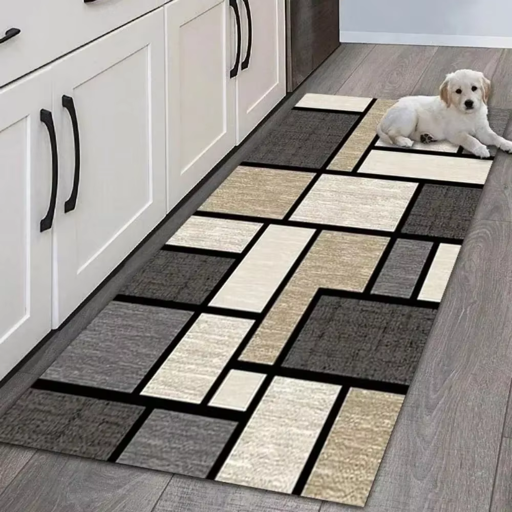 Tapis de cuisine géométrique moderne VIKAMA, tapis long antidérapant et absorbant pour cuisine, buan