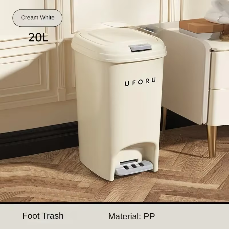 Poubelle à Double pédale 10L/20L avec couvercle, pour cuisine, salon, salle de bains, toilettes, bri