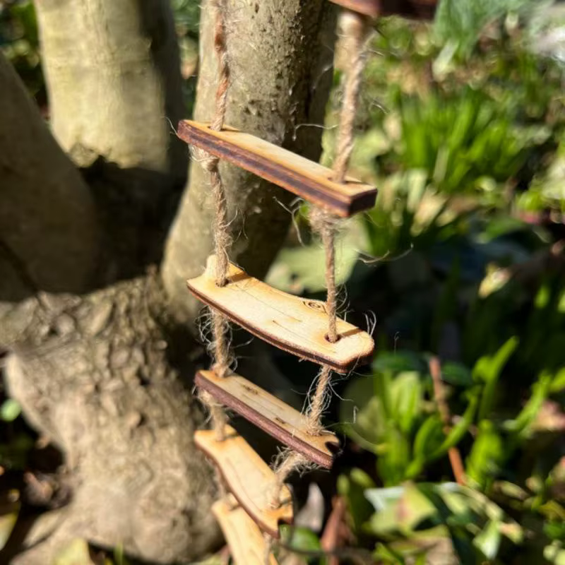 Accessoire de photographie, échelle en corde en forme de pont féerique en bois, pour la décoration d