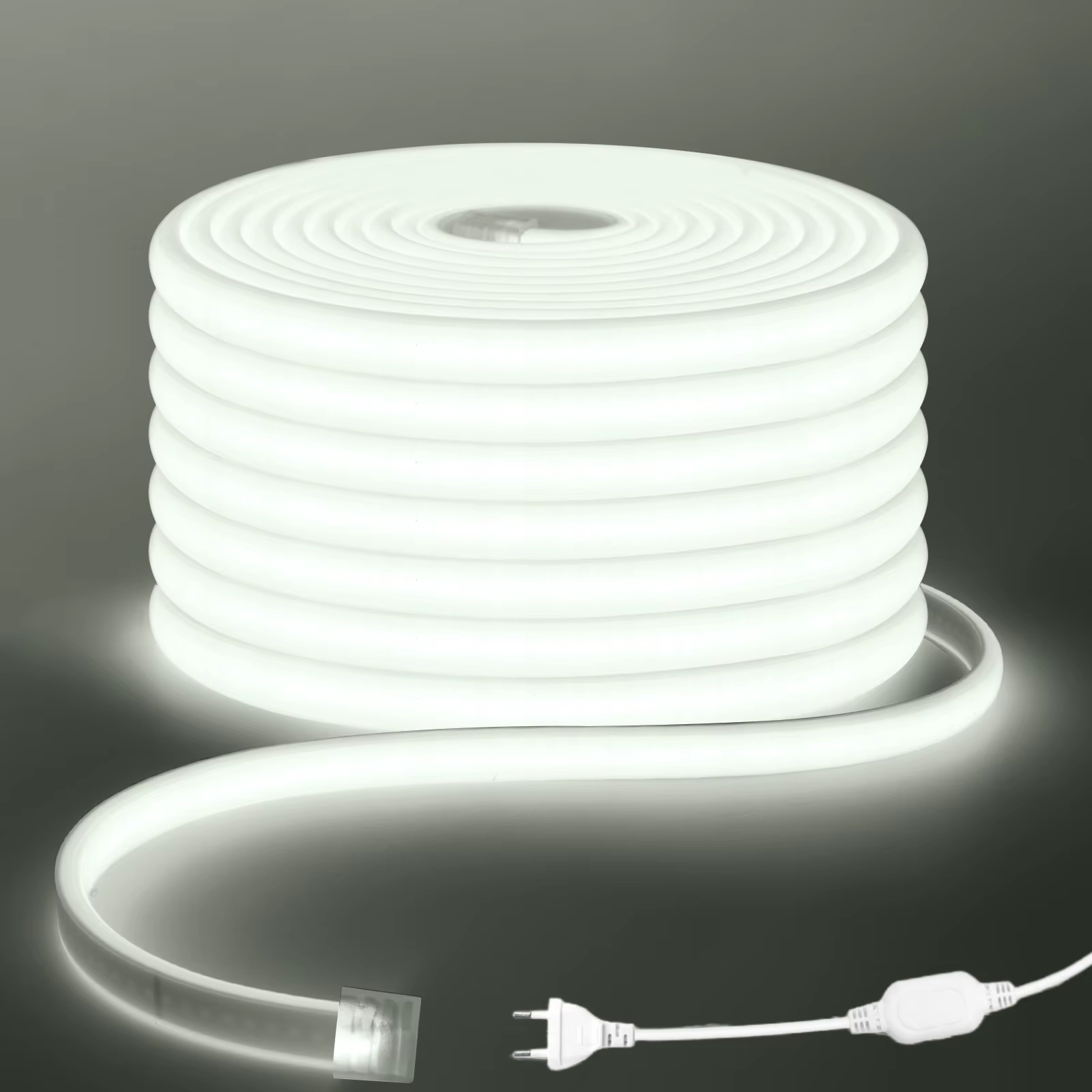 Bande lumineuse LED COB avec interrupteur ue/prise de variateur 220V 230V 240V, étanche IP65, lampe 