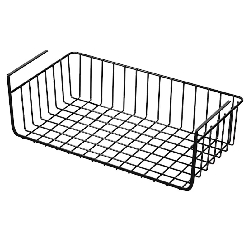 1pc Blanc/Noir Suspendus Net Panier Fer Matériel Grande Capacité Suspendus Sous Armoire Murale Range
