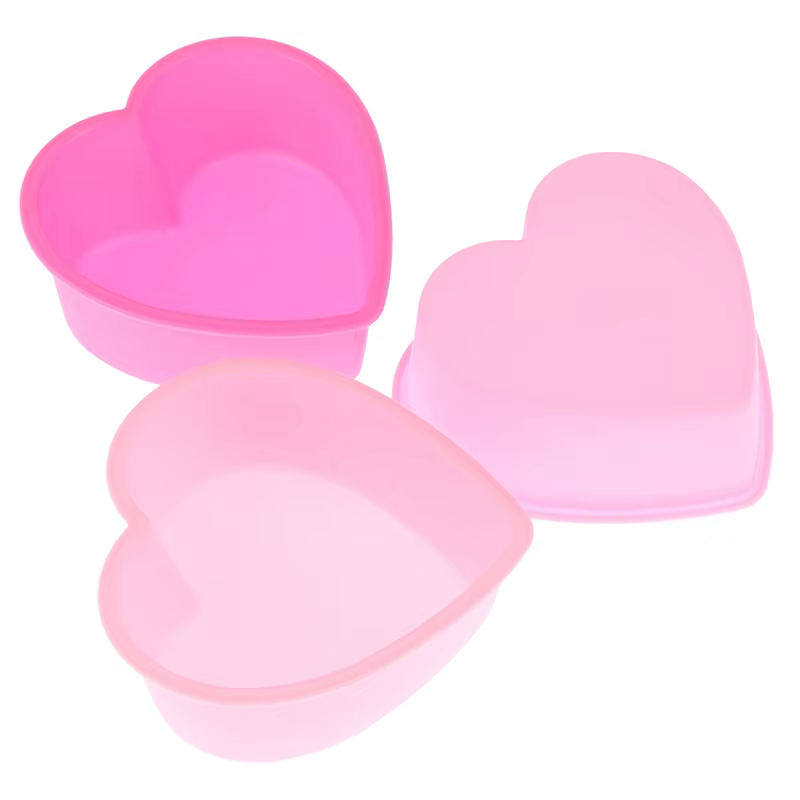 Cuisine maison mignon 3 pouces 8 cm en forme de coeur Mousse chocolat savon moule Silicone écologiqu