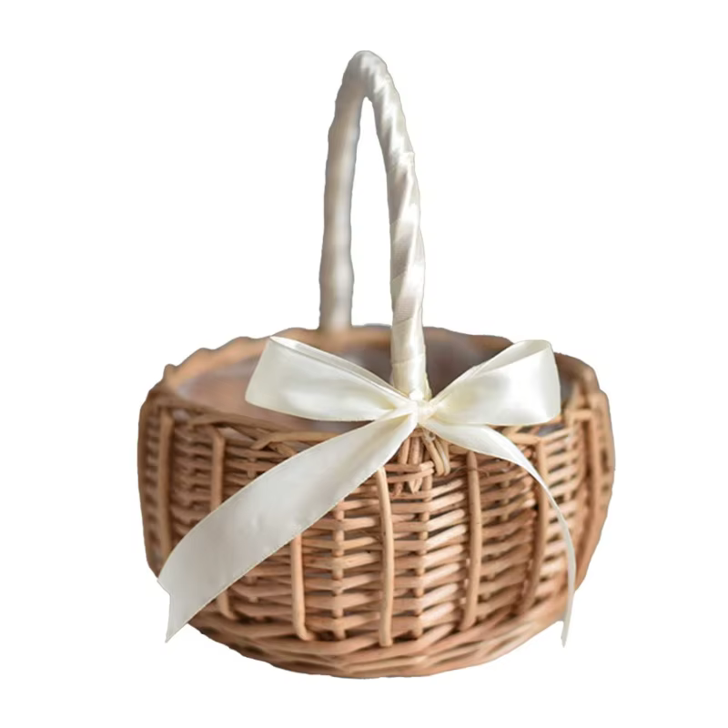 Mir de rangement en rotin tissé pour fille, panier à fleurs fait à la main, maison, décoration de ma