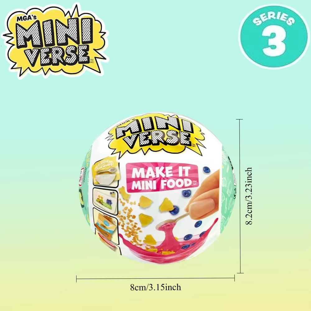 Miniverse Make It Mini Food Diner Série 3 Boîte Mystère de Desserts Glacés DIY Cuisine Personnalisée