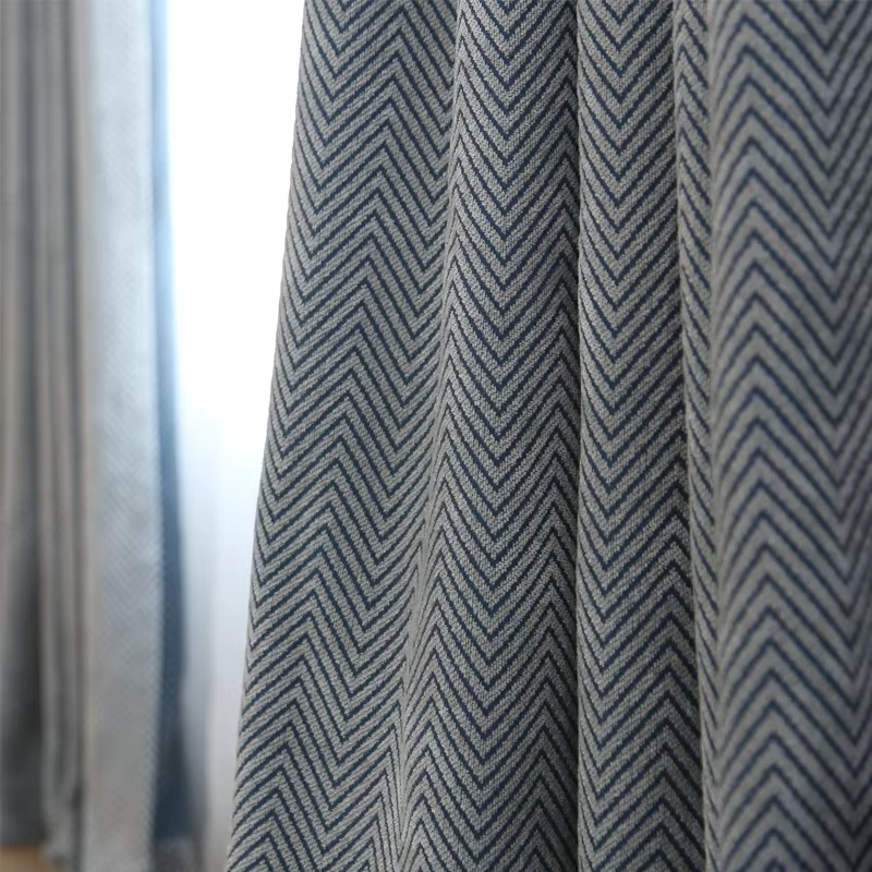 Rideaux d'ombrage en Chenille pour salon, chambre à coucher, coton et lin, gris, bleu, nordique, lux
