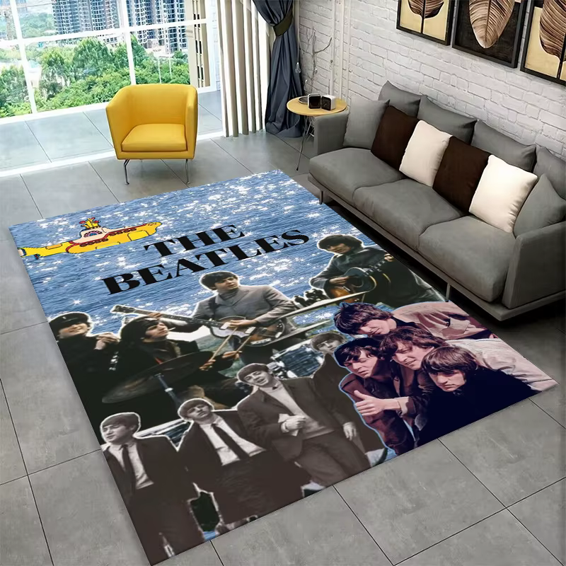 Tapis de sol antidérapant The B-Beatles Rock Band Star pour salle de jeux, chambre, salon, canapé, d