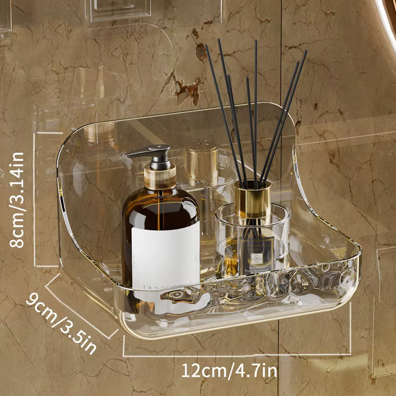 Étagère en acrylique pour salle de bain, support de rangement pour douche sans perceuse, organisateu
