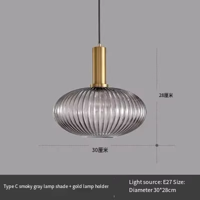 2025 Plafonnier en verre nordique tête unique ambre fumée gris vert abat-jour en verre chambre salon