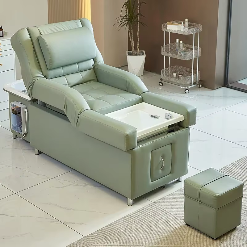 Lit de lavage moderne 2026 pour salon de beauté avec dossier relevable, fonctions de lavage des chev