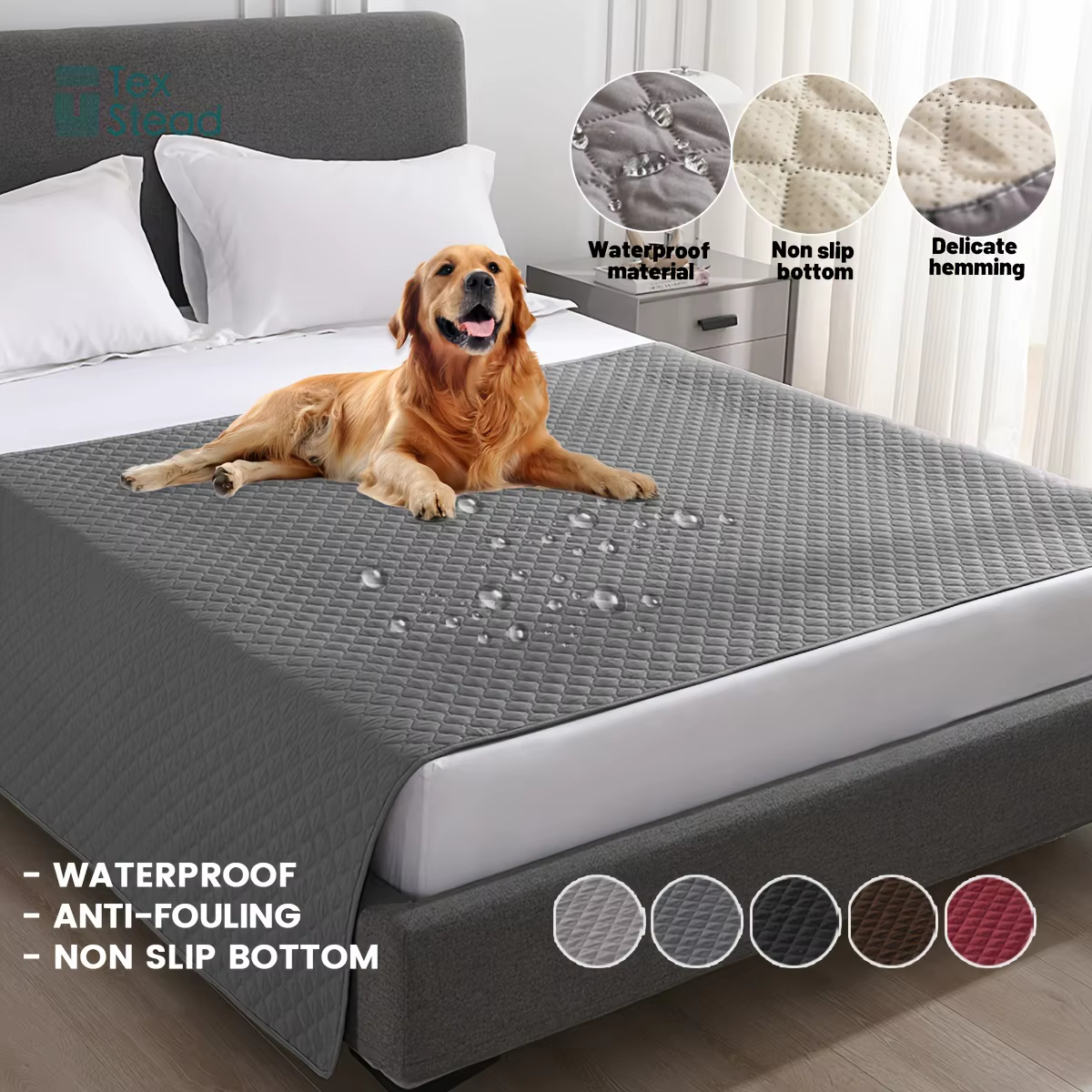 Housse de lit anti-fuite et antidérapante pour chien, couverture pour animaux de compagnie, tapis de