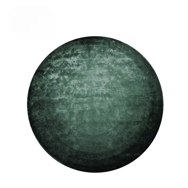 Tapis minimaliste moderne pour salon, décor de luxe léger pour chambre à coucher, vert, rond, pour s