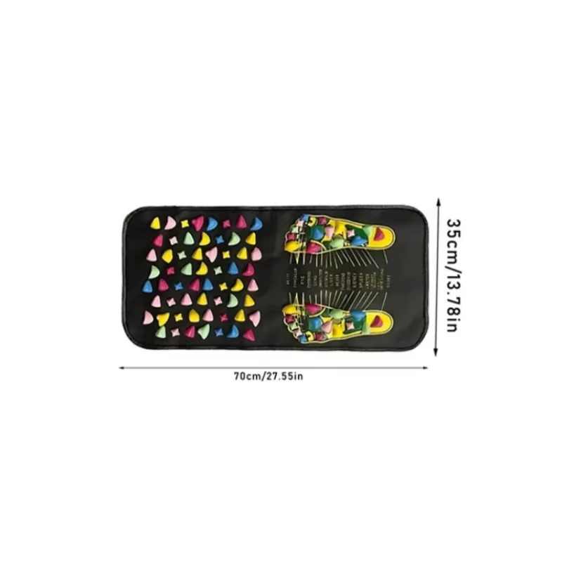 Tapis de massage des pieds de réflexologie avec pierres, pour acupression et relaxation, idéal pour 