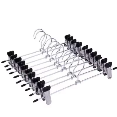 20/10/5 pièces Cintres en acier inoxydable avec pinces pour pantalons, manteaux, vêtements et jupes