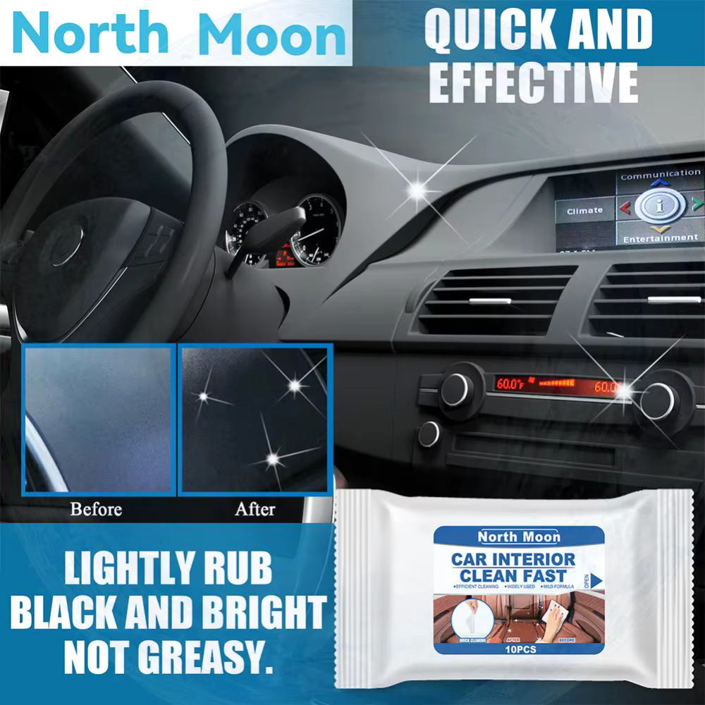 Lingettes humides jetables pour le nettoyage intérieur de la voiture, tableau de bord, console, tapi