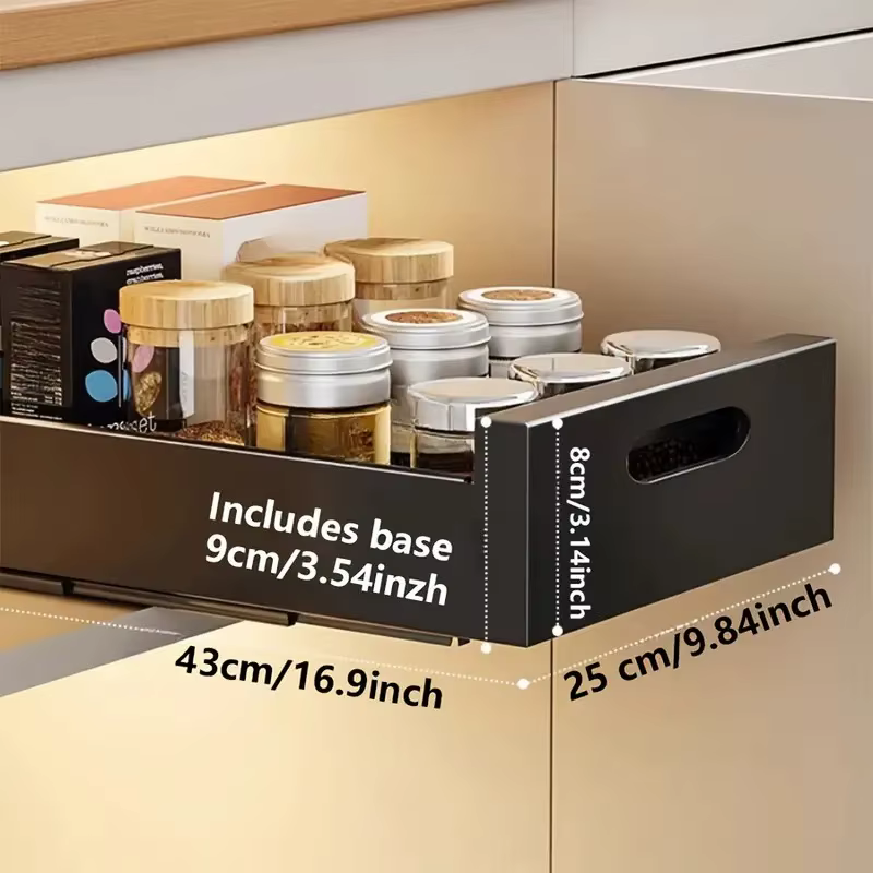 Étagère de rangement de cuisine, panier de rangement extractible avec Rails coulissants, organisateu
