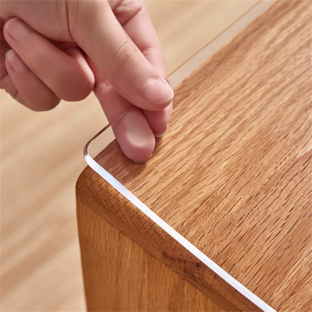 Protecteur de table en PVC transparent de 1,0 mm - Imperméable, anti-rayures pour la cuisine et la s