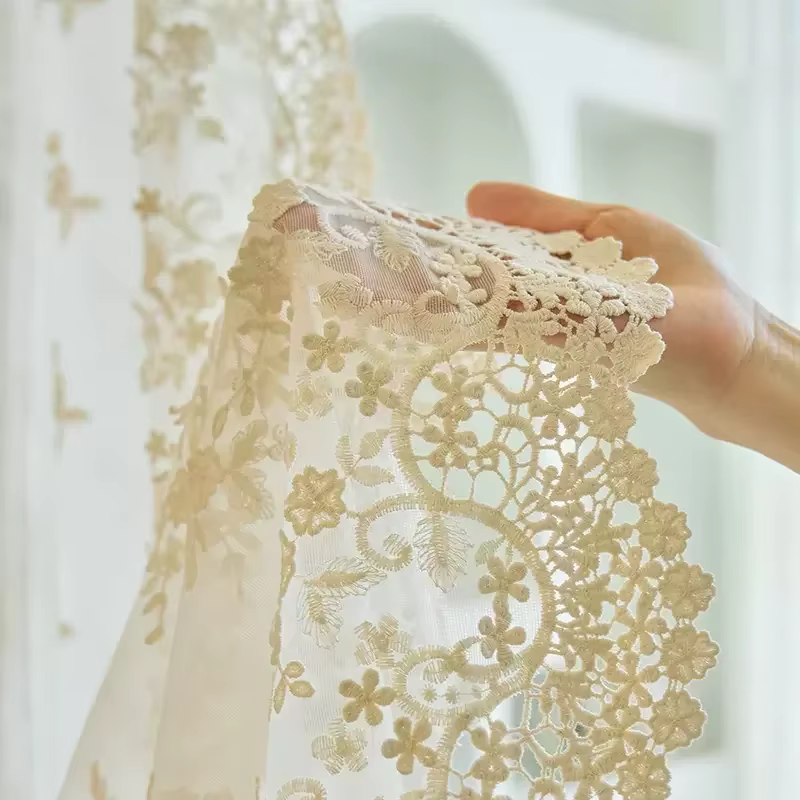 Rideaux pour salon chambre à coucher, draperies Jacquard à feuilles beiges personnalisées avec soula