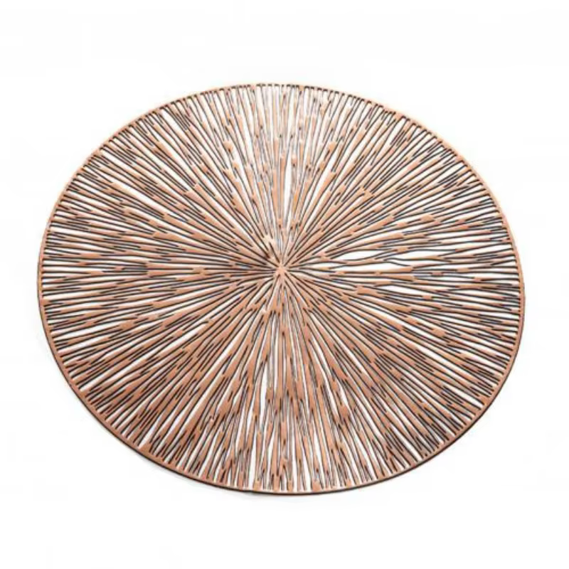 Napperon rond creux en PVC, isolation thermique, polymères de table, assiette coordonnante, tasse, c