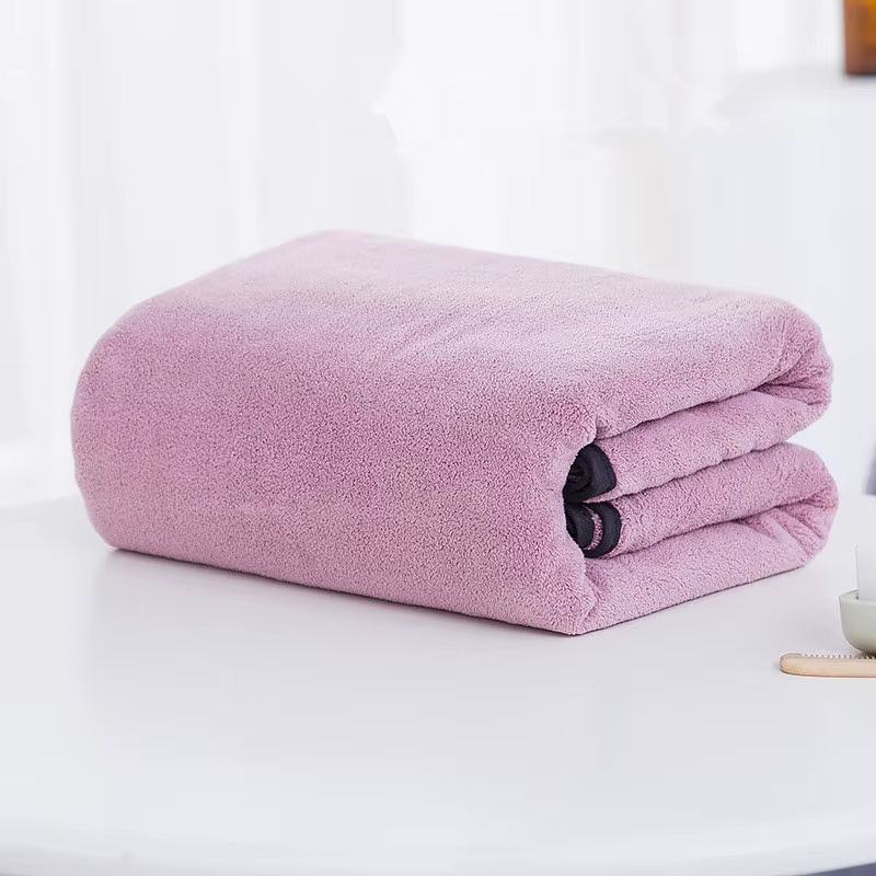 Serviette de bain Smile haute densité, super douce, absorbante, non pelucheuse, décoloration au degr
