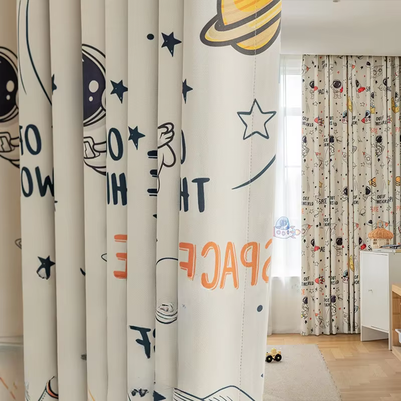 Rideau occultant sur mesure pour enfants, motif astronaute, dessin animé mignon et chaleureux, moder