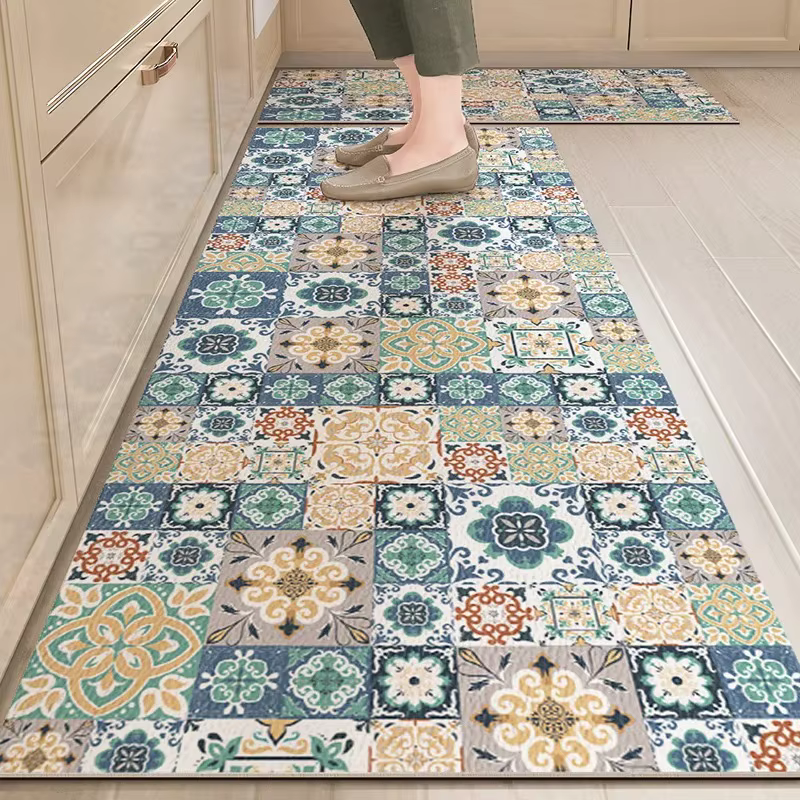 VIKAMA – tapis de sol de cuisine résistants à l'huile et à l'eau, lavables pour la maison, longs et 