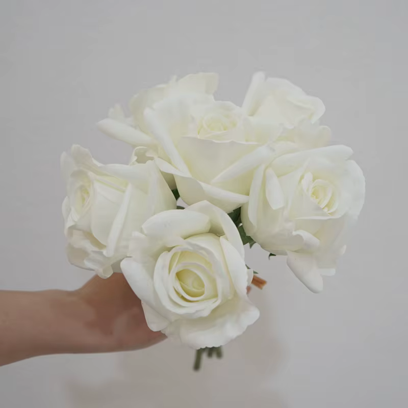 Bouquets de Poubelles Roses Artificielles au Toucher Réel, Décoration de Salon, Décor de Mariage, Ph