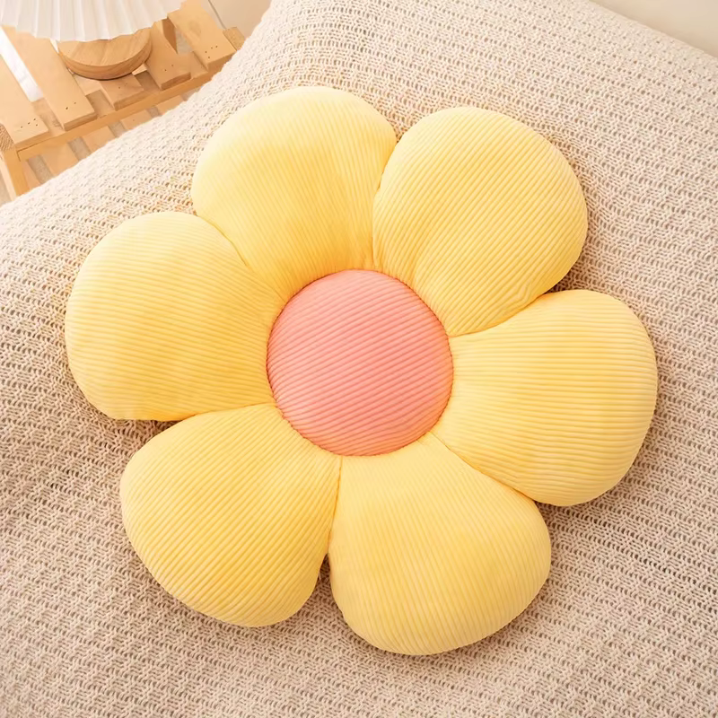 Oreiller tournesol, coussin de siège marguerite, tapis de fleurs, tapis de bureau, tapis en peluche,