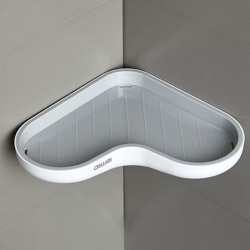 Étagère d'angle murale triangulaire pour salle de bain, rangement mural pour articles de toilette