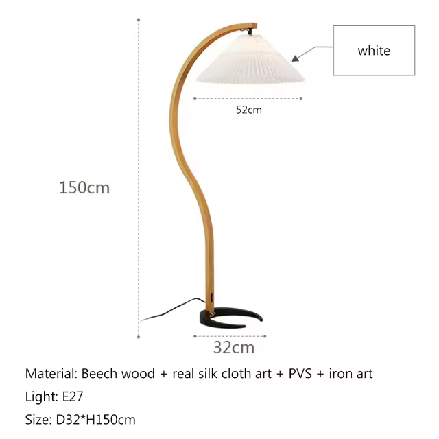 Lampadaire nordique ARC rétro en bois pour salon, chambre à coucher, chevet, lecture, éclairage d'ap