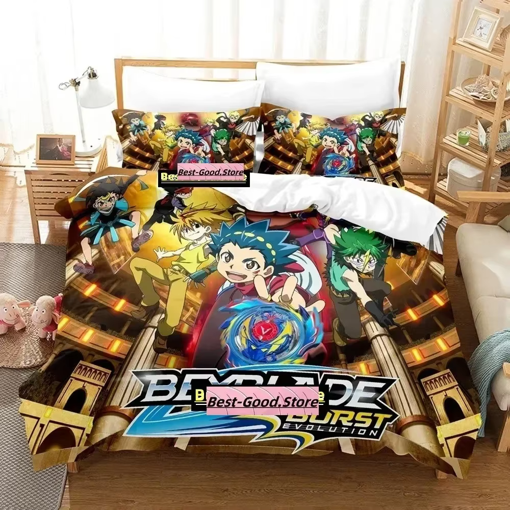 Ensemble de literie Beyblade Burst, dessin animé 3D, imprimé, avec taie d'oreiller, housse de couett