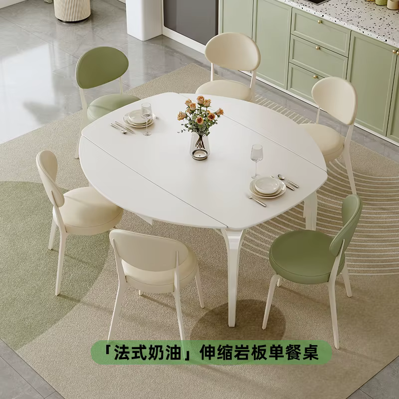 Mécanisme d'extension de Table à manger moderne et extensible, rond de luxe, pour salon, Table à man