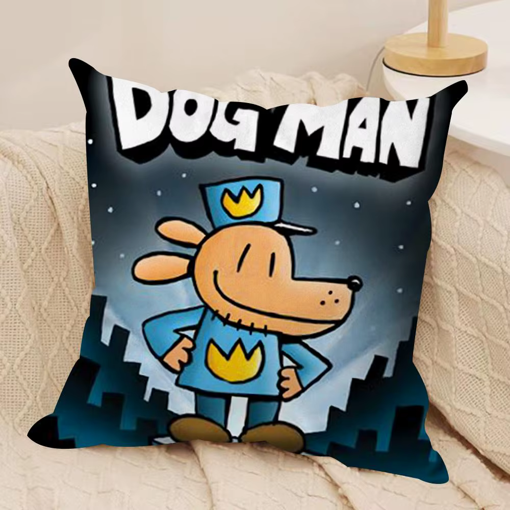 Housse de coussin D-Dogmans, dessin animé, en peluche douce, housse de coussin de canapé, imprimé do