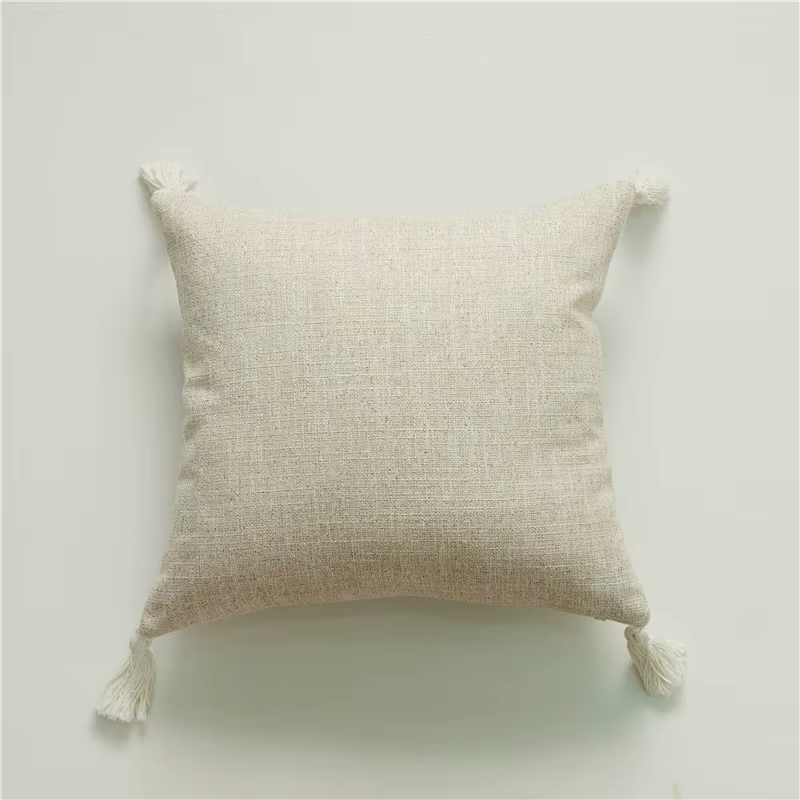 Juste de coussin décorative en lin blanc, taie d'oreiller super douce, adaptée au salon, au canapé d