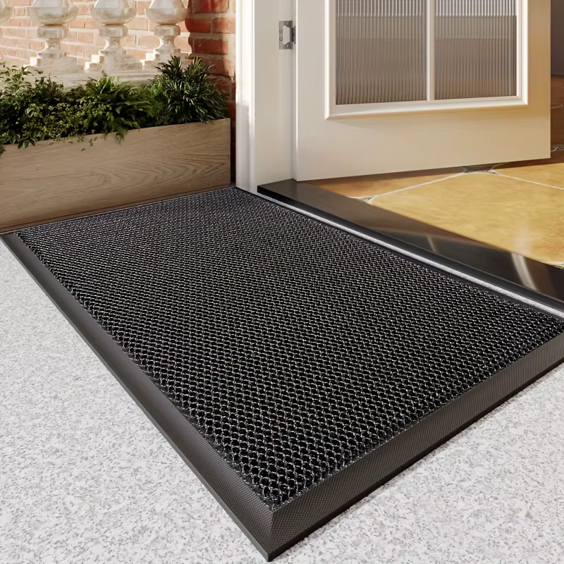 Paillasson en caoutchouc PVC, antidérapant, résistant à l'eau, en maille élastique, tapis de bienven